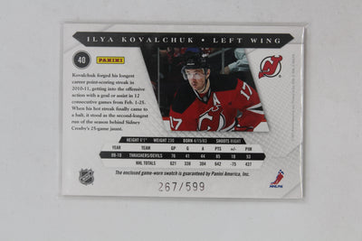 Ilya Kovalchuk 2010-11 Panini Luxury Suite - [Base] #40 Jersey -  Jersey Card #267/599