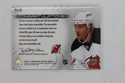 Ilya Kovalchuk 2010-11 Upper Deck - UD Game Jersey Series 1 Jersey Card