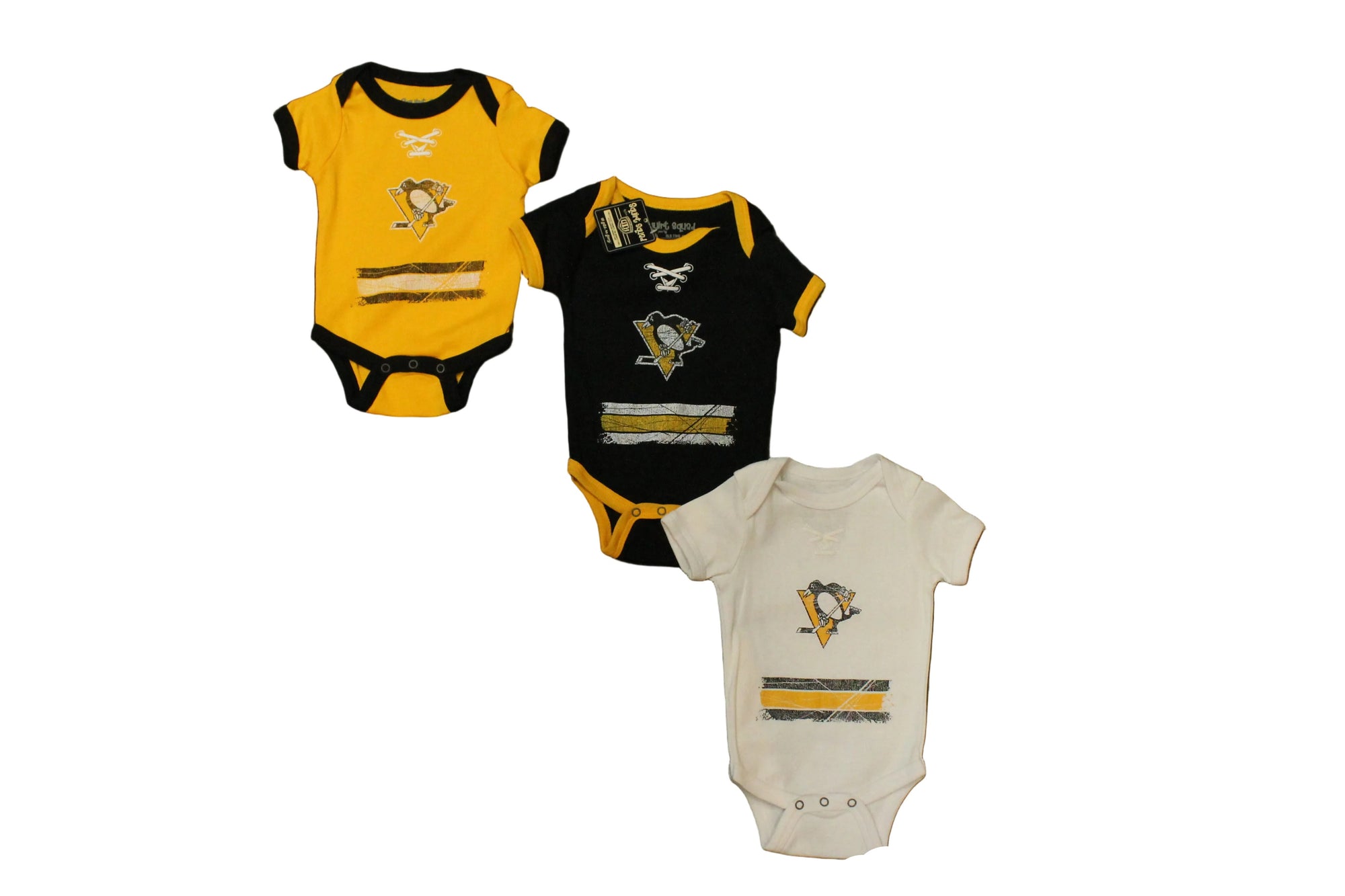 NHL Pittsburgh Penguins Old Time Hockey 3 piece Infant Creeper Set