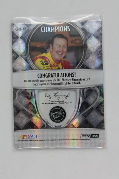 2011 Press Pass Showcase - Champions Memorabilia - Silver #CHM-KB Kurt Busch #39/99