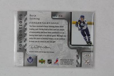 BORJE SALMING 2006-07 The Cup FOUNDATIONS #CQ-SA - #20/25 - Toronto Maple Leafs