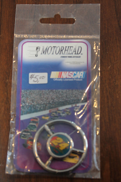 NASCAR Jeff Gordon #24 Metal Keychain - Motorhead Steering Wheel