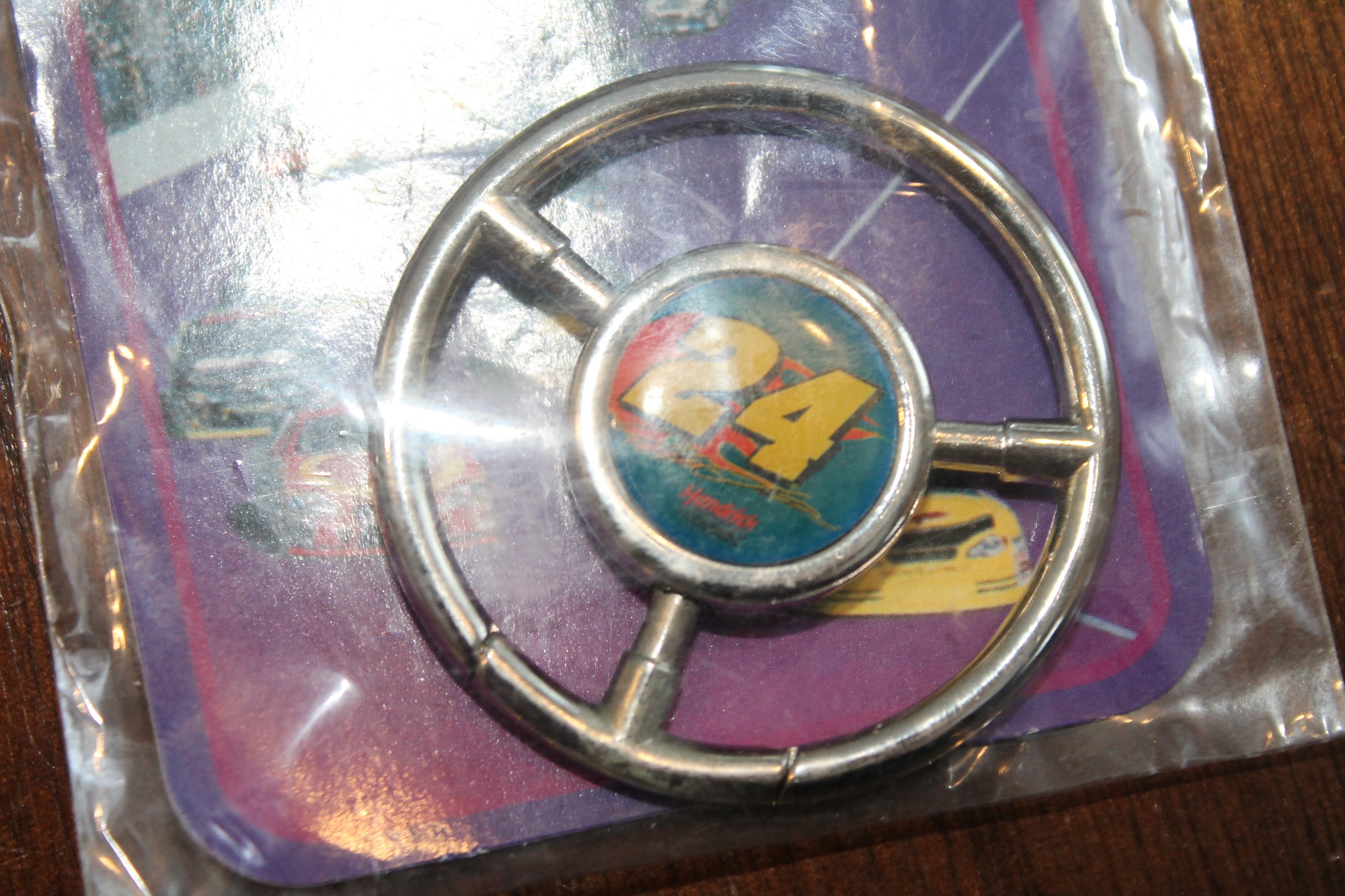 NASCAR Jeff Gordon #24 Metal Keychain - Motorhead Steering Wheel