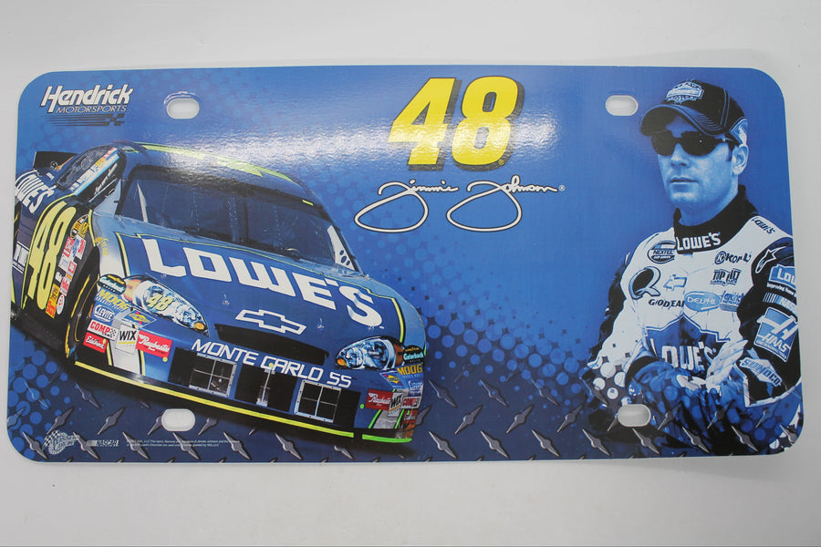 Jimmie Johnson #48 Lowe's Plastic License Plate Nascar