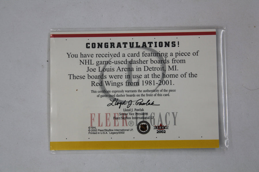 Cam Neely 2001-02 Fleer Legacy - In the Corners Game-Used Dasher Boards from Joe Louis Arena (Copy)