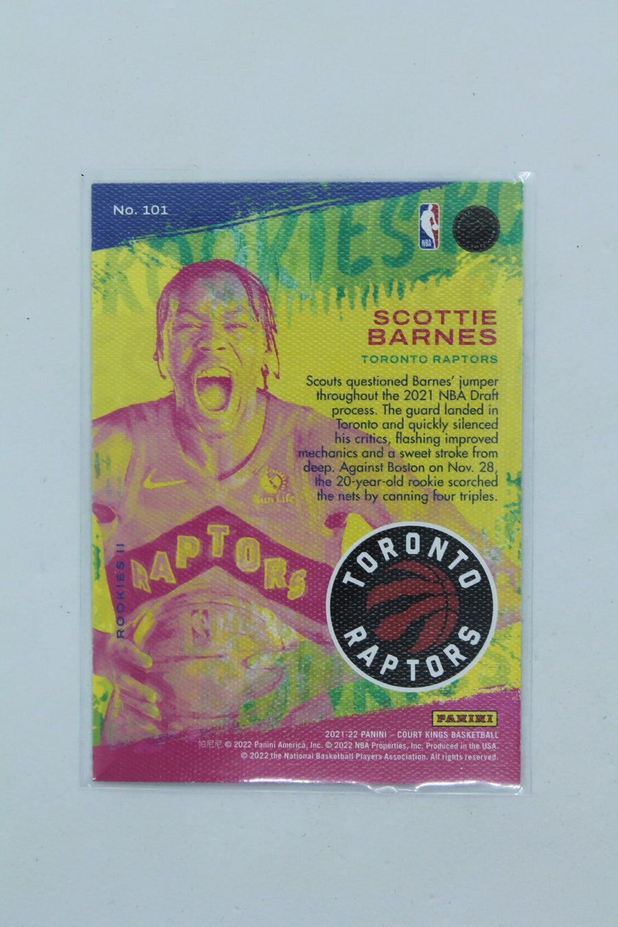 Scottie Barnes 2021-22 Panini Court Kings - Rookies II - Rookie Card