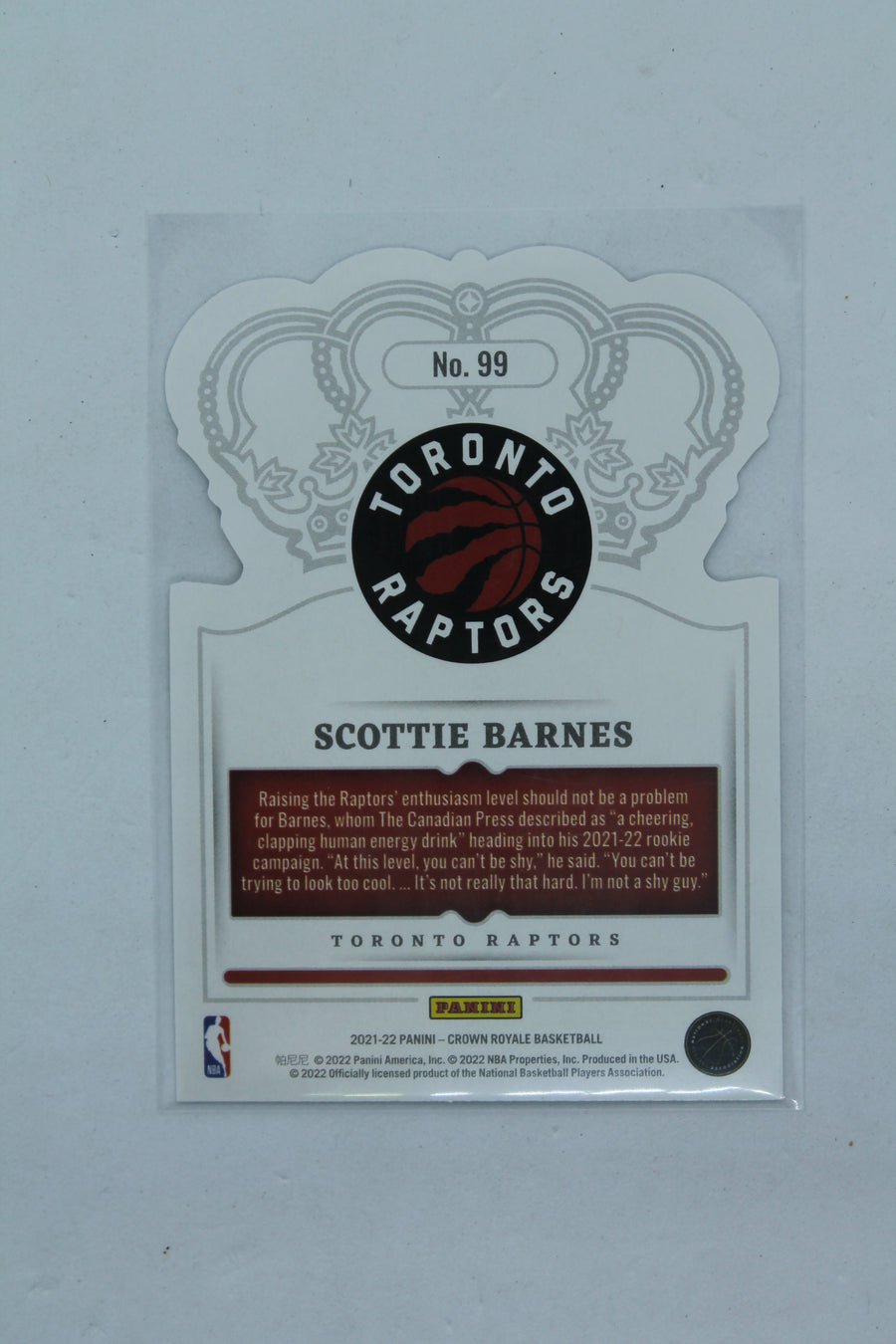 Scottie Barnes 2021-22 Panini Crown Royale Rookie Card