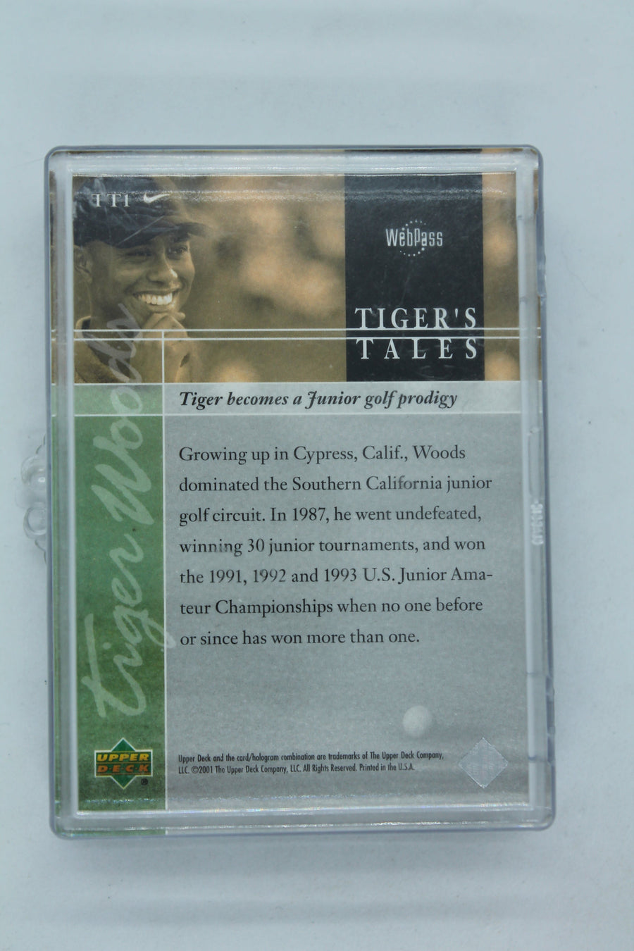 Tiger Woods 2001 Upper Deck Tiger's Tales - COMPLETE 30 card SET !! (Rookie Year)