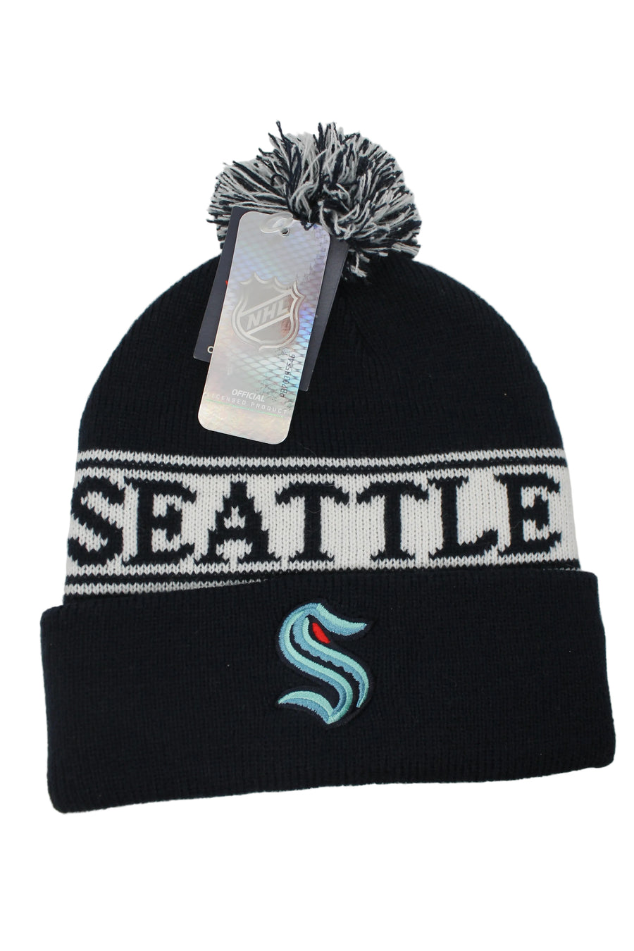 NHL Seattle Kraken Fanatics Cuffed Pom Beanie (Toque)