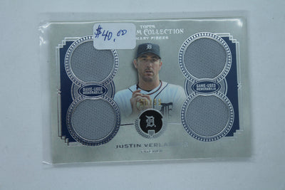 Justin Verlander 2013 Topps Museum Collection - Primary Pieces Quad Relics - #90/99