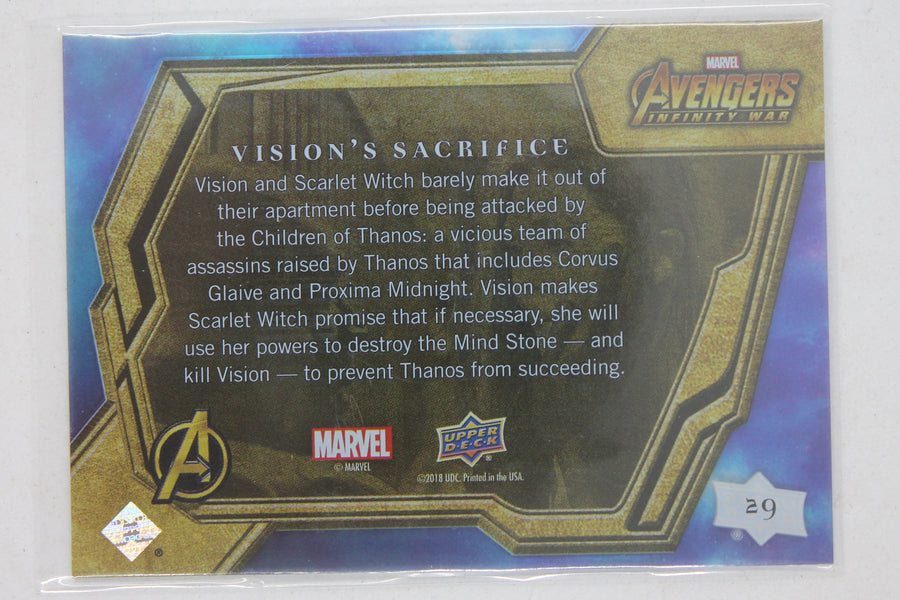 Vision's Sacrifice 2018 Upper Deck Marvel Avengers Infinity War - [Base] #29