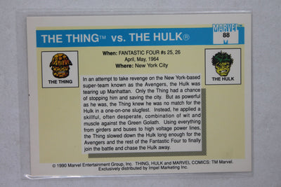 1990 Impel Marvel Universe - [Base] #88 Famous Battles - The Thing vs. Hulk