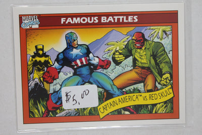 1990 Impel Marvel Universe - [Base] #97 Famous Battles - Captain America vs. Red Skull
