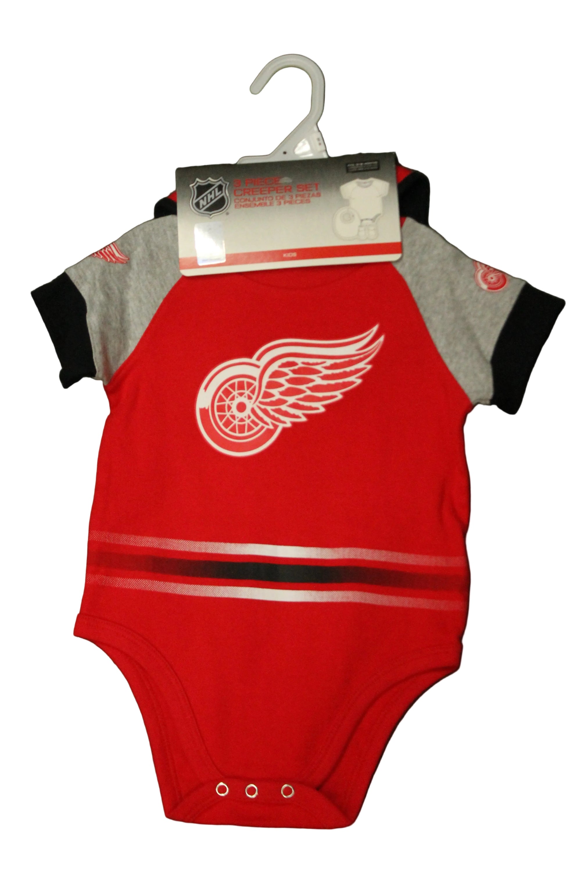 NHL Detroit Red Wings Infant Onsie, Booties & Bib Set