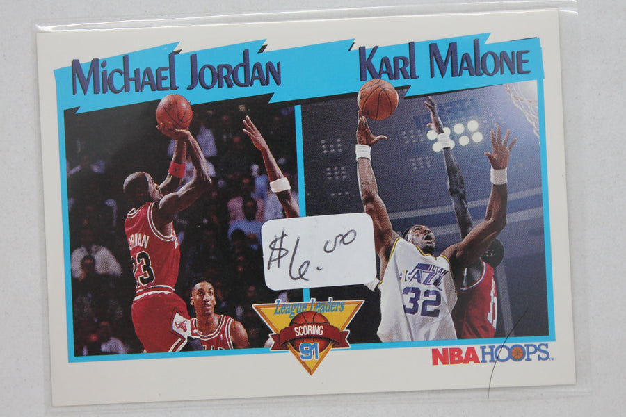 Michael Jordan  1991-92 NBA Hoops - [Base] #306 League Leaders - Karl Malone