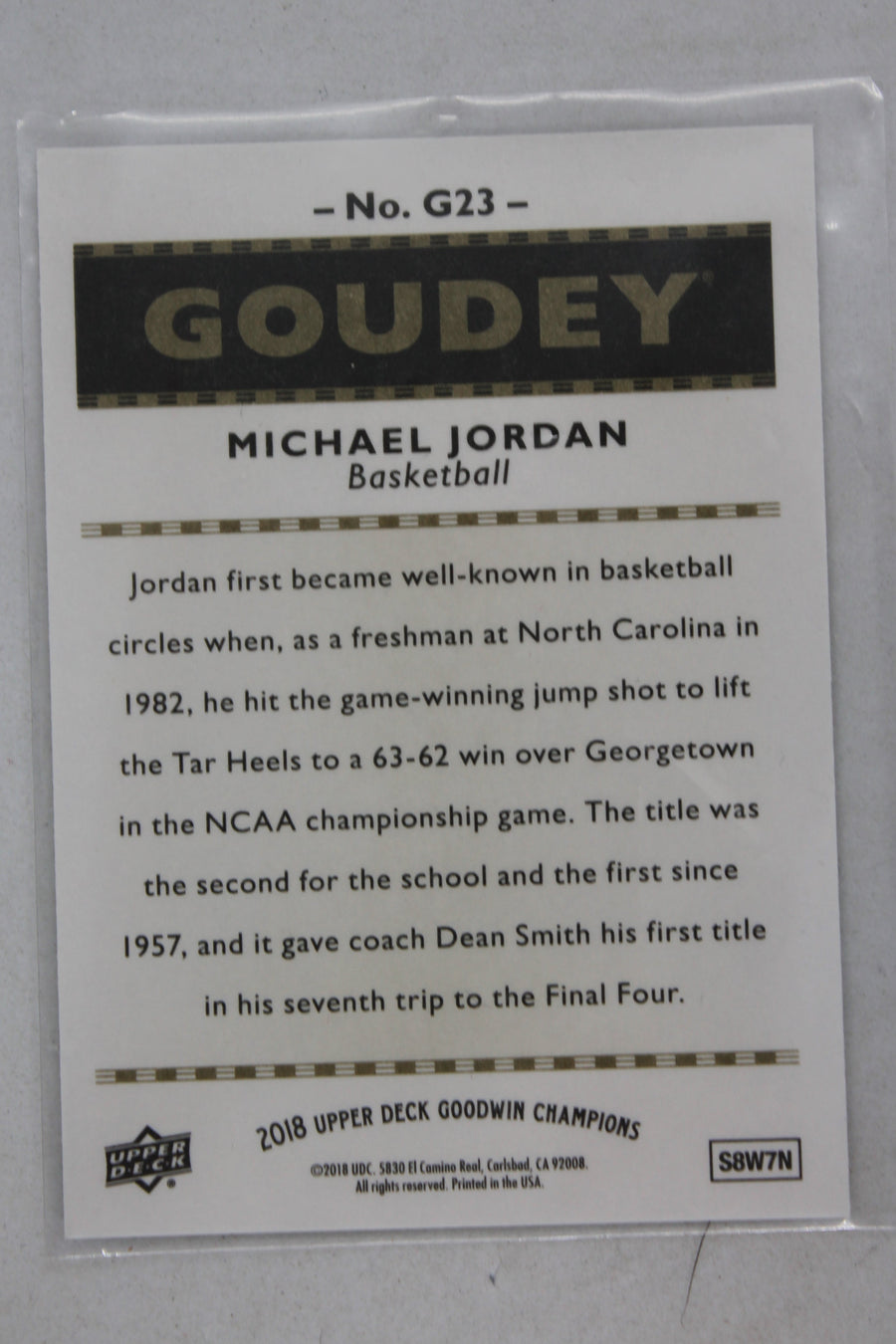 Michael Jordan  2018 Upper Deck Goodwin Champions - Goudey #G23