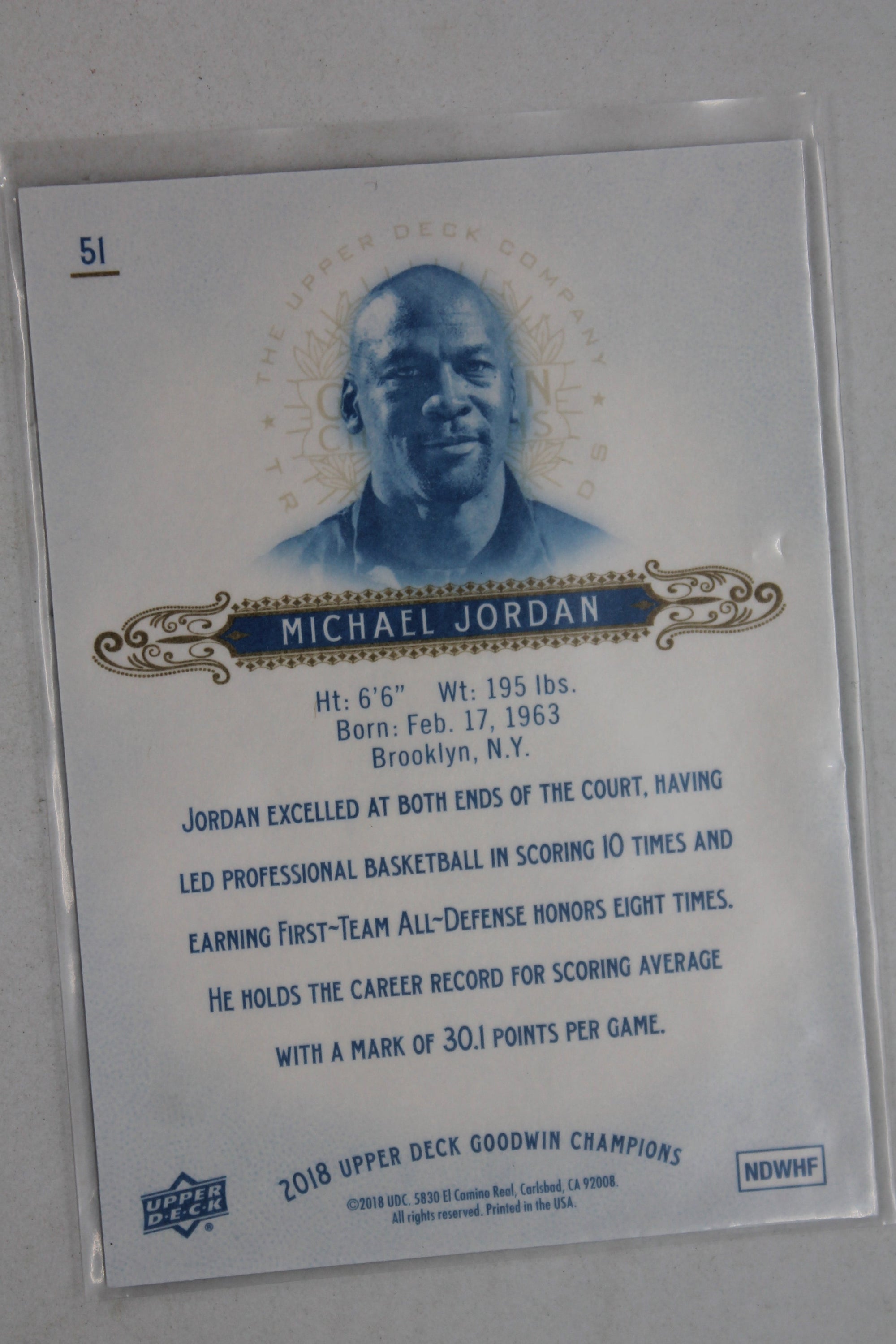 Michael Jordan 2018 Upper Deck Goodwin Champions - [Base] - Royal Blue #51 Horizontal