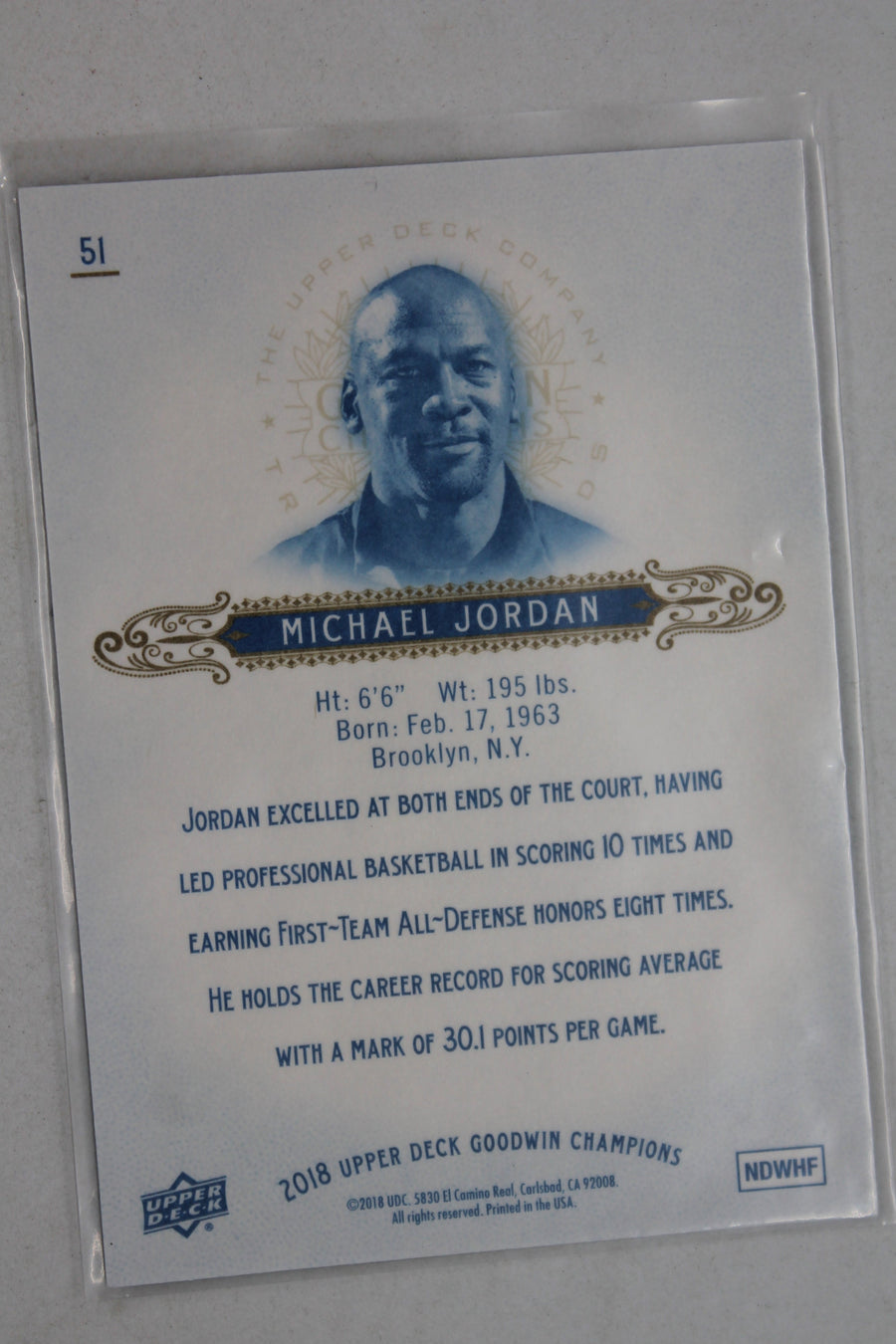 Michael Jordan 2018 Upper Deck Goodwin Champions - [Base] - Royal Blue #51 Horizontal