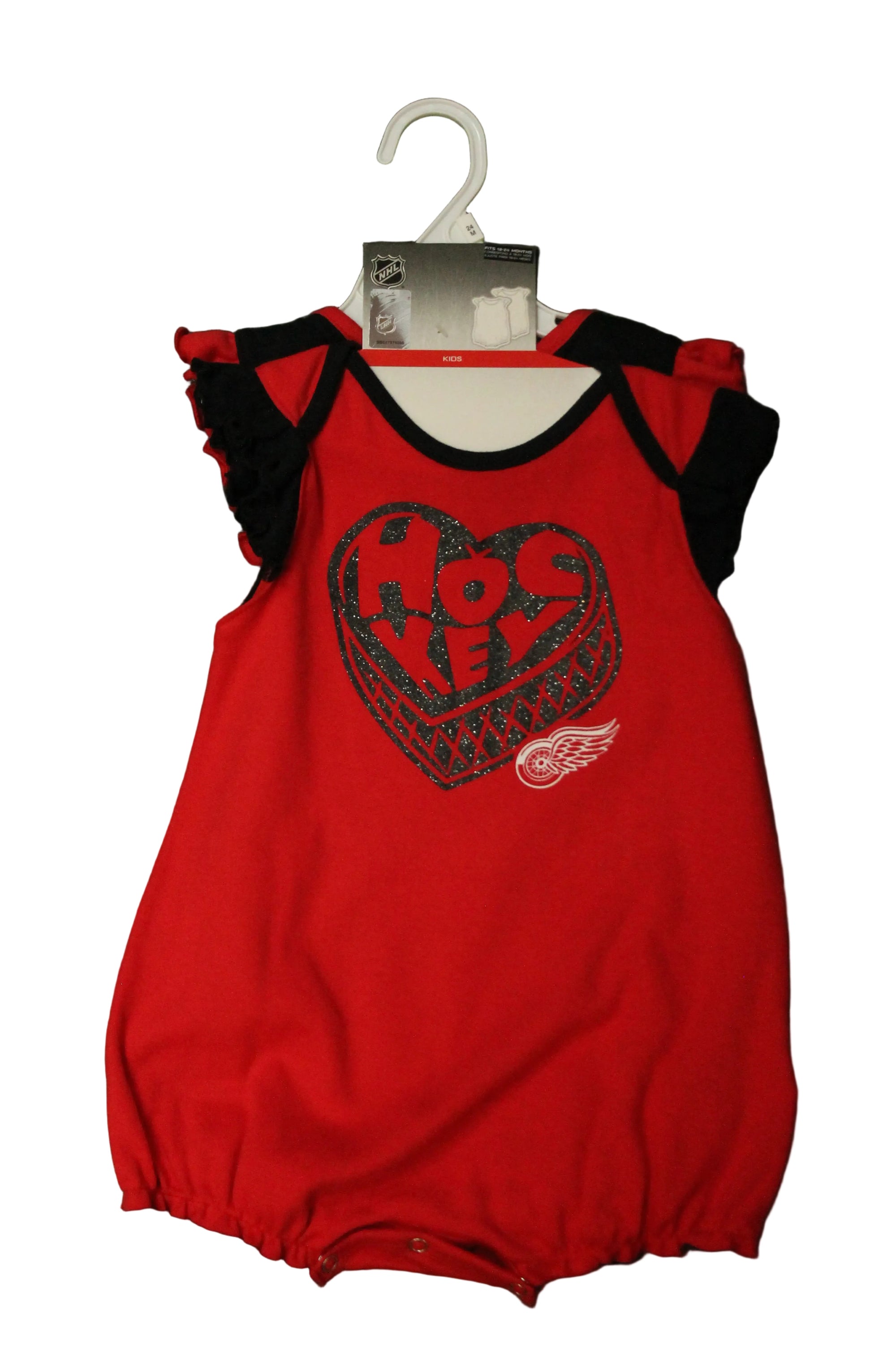 NHL Detroit Red Wings Infant 2pc "Red Wings Girl" Bodysuit Set
