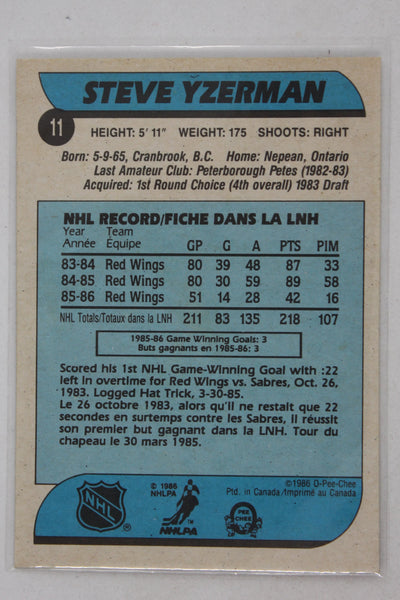 Steve Yzerman HOF 1986-87 O-Pee-Chee (3rd Year) Card