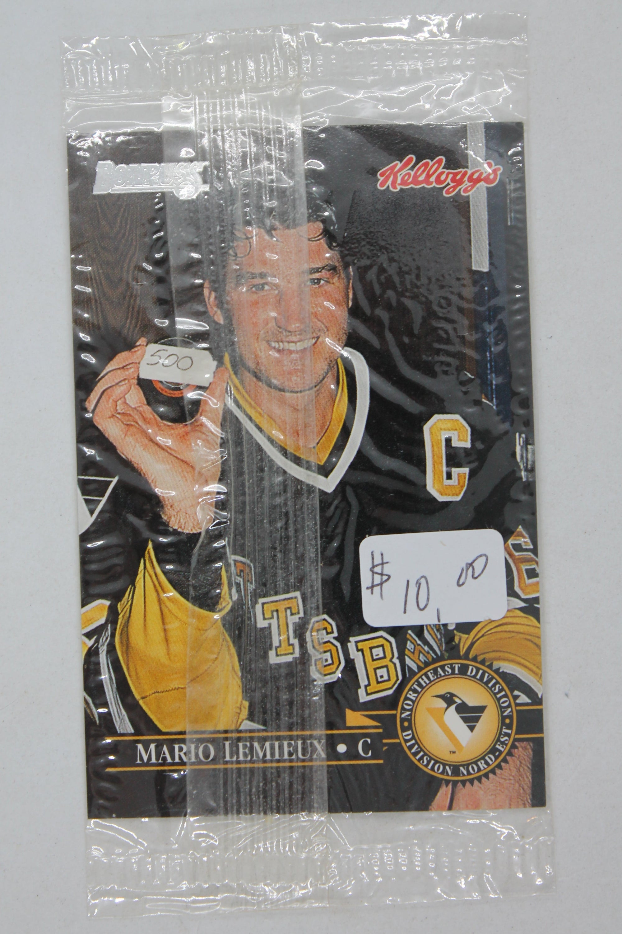 Mario Lemieux 1995-96 Donruss Kellogg's - [Base] #_MALE.3 Mario Lemieux (The 500th) [Sealed] Card