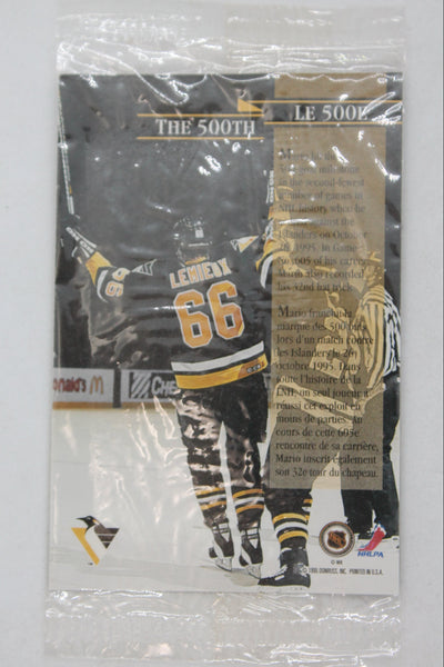Mario Lemieux 1995-96 Donruss Kellogg's - [Base] #_MALE.3 Mario Lemieux (The 500th) [Sealed] Card