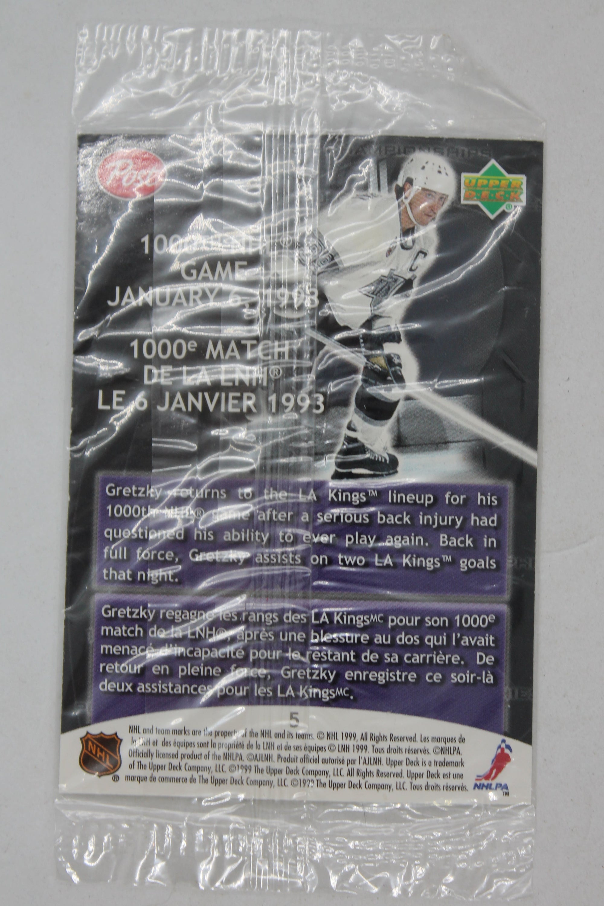 NHL L.A. Kings 1999 Upper Deck Post Wayne Gretzky - [Base] #5 Wayne Gretzky [Sealed] Card