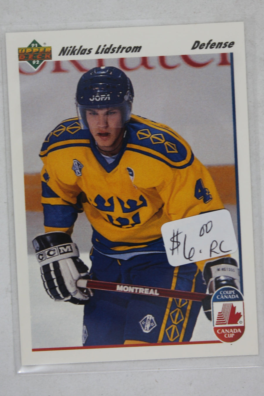 Nicklas Lidstrom  1991-92 Upper Deck Rookie Card