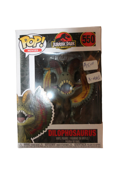 XMAS Funko POP Dilophosaurus #550 - Jurassic Park 25th Anniversary Ornament - Box Damaged