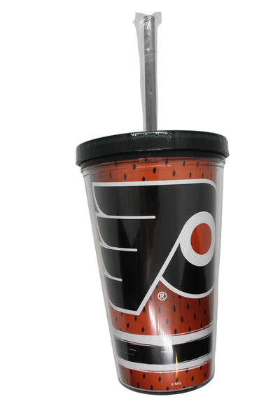 NHL Philadelphia Flyers Plastic Tumbler Mug with Straw