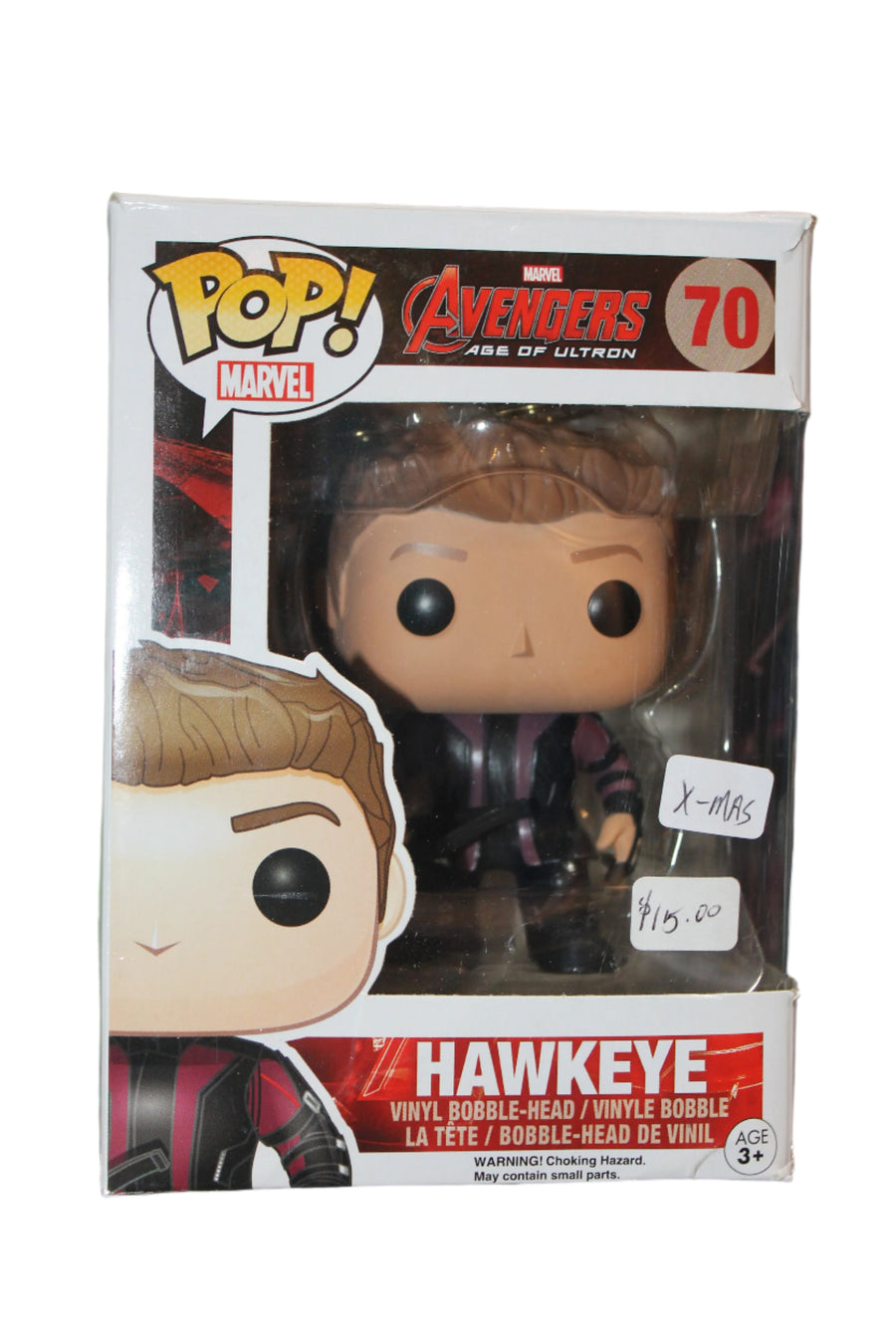 XMAS Funko Pop Hawkeye #70  - Marvel Avengers Age of Ultron Ornament - Damaged Box