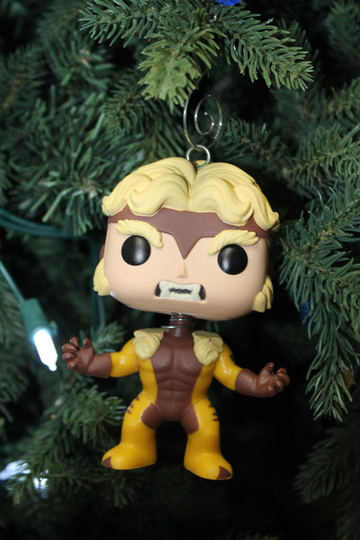 XMAS Funko Pop Sabretooth #181 - Marvel: X-Men Ornament - Damaged Box