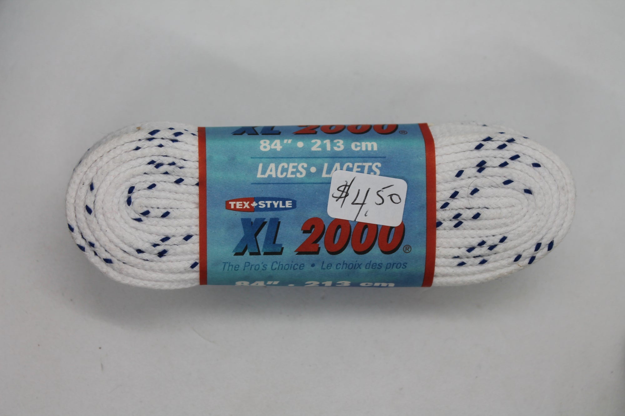 Hockey Skate Laces - XL 2000 84" . 213 cm (White with Blue Specks)