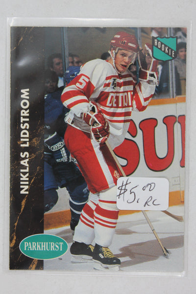 Nicklas Lidstrom 1991-92 Parkhurst (Name Misspelled as Niklas) Rookie Card