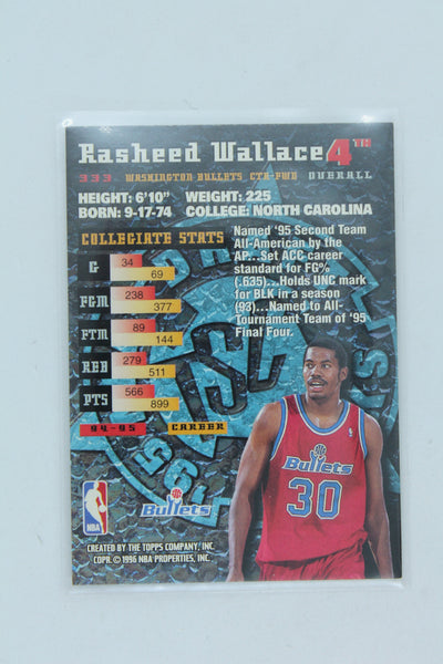 Rasheed Wallace 1995-96 Topps Stadium Club Rookie Card