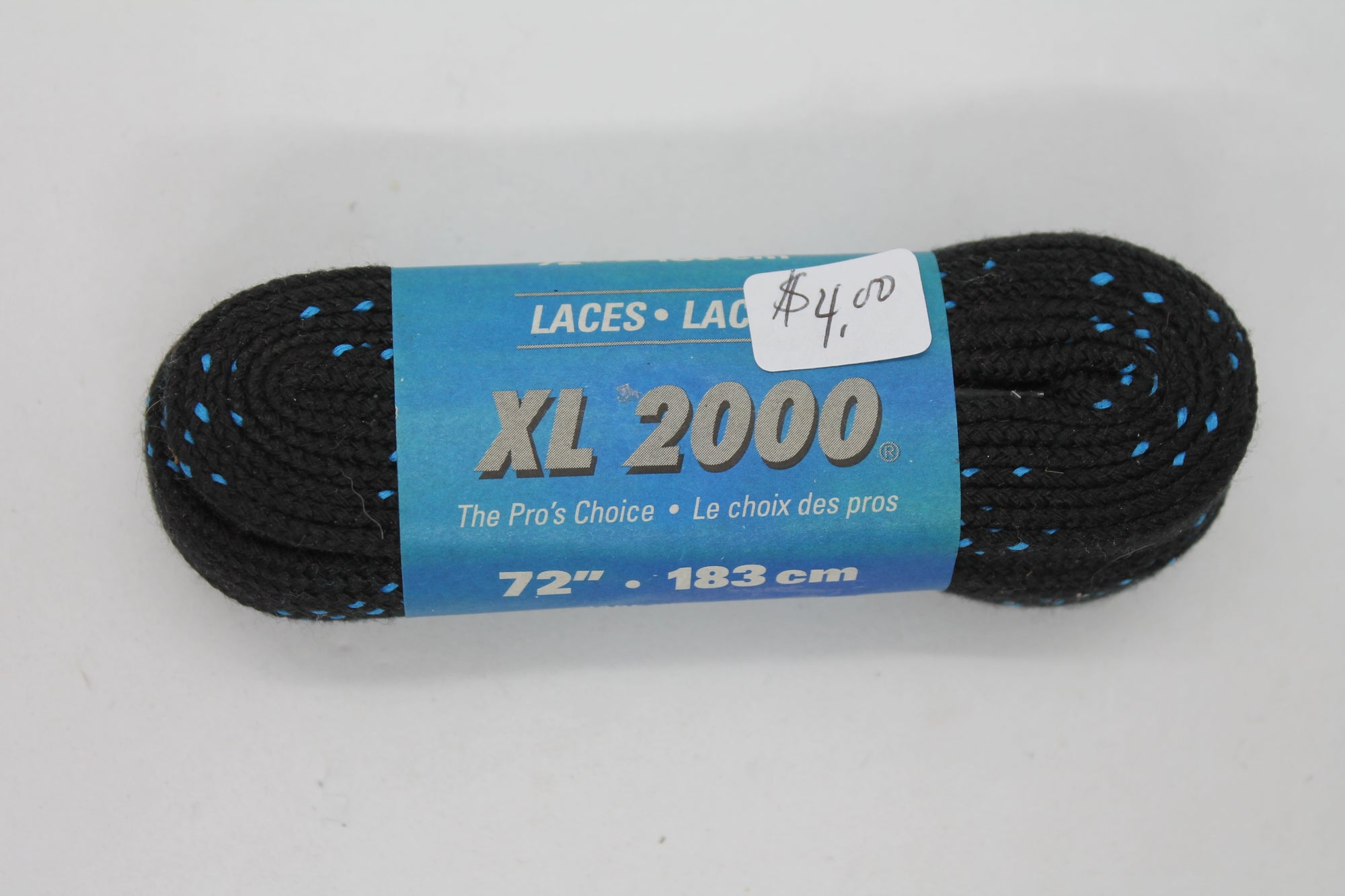 Hockey Skate Laces - XL 2000 72" . 183 cm (Black with Blue Specks)