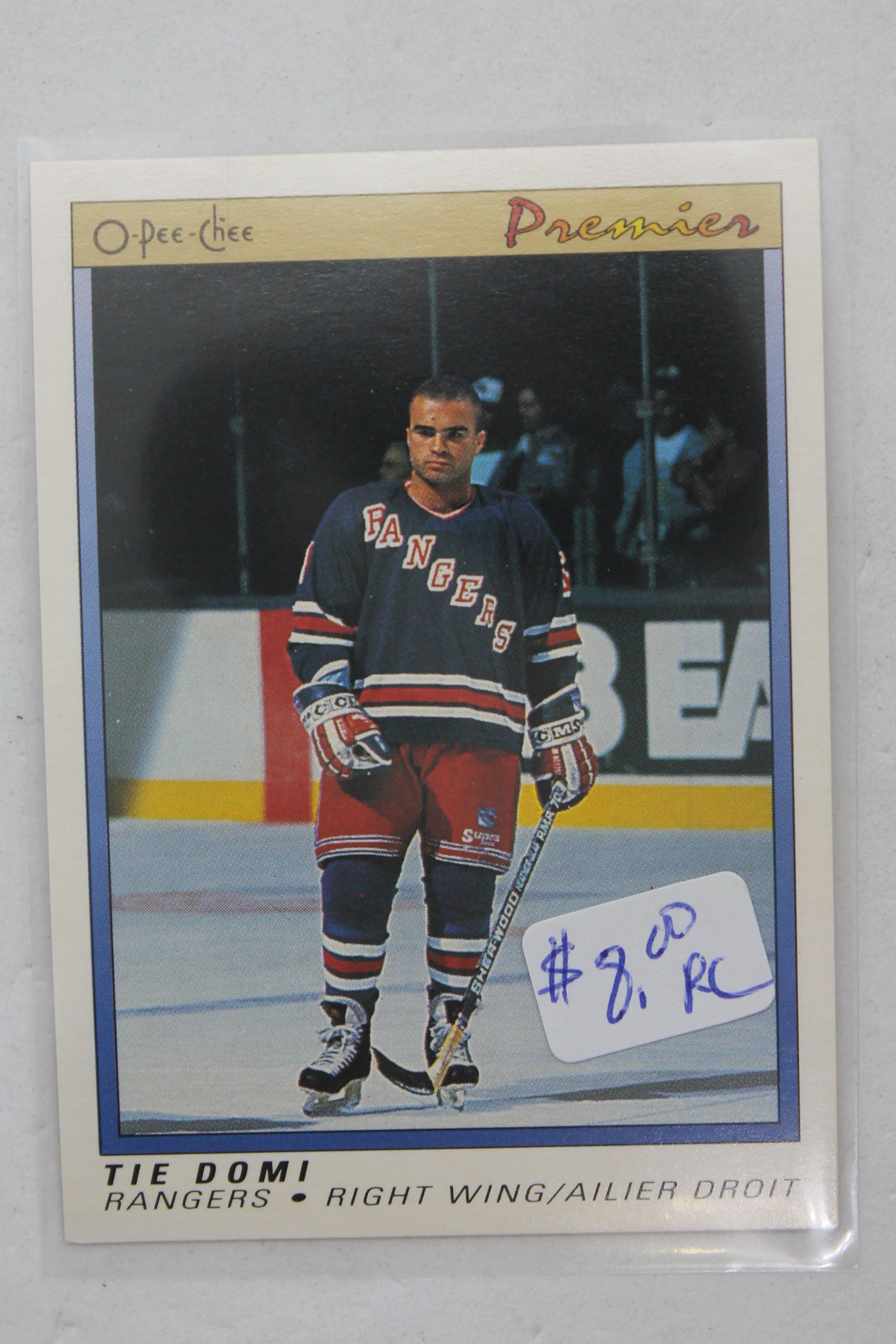 Tie Domi 1990-91 O-Pee-Chee Premier Rookie Card