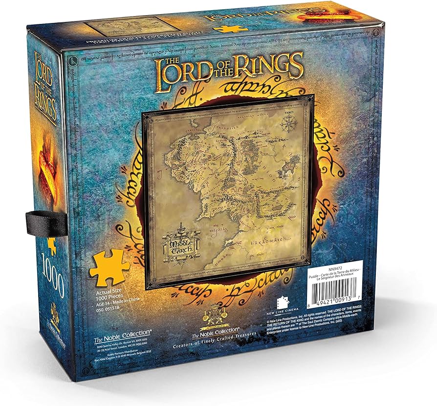 The Lord of The Rings Map of Middle Earth - 1000 piece puzzle