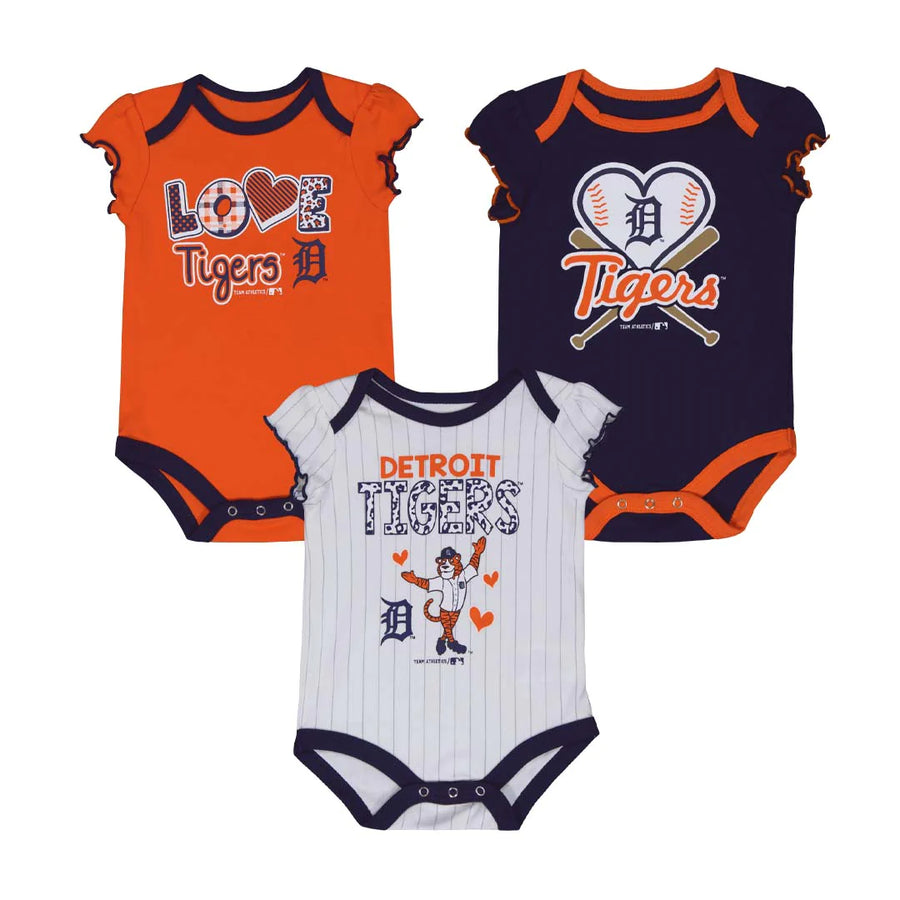 MLB Detroit Tigers Infant (newborn) 0-3 month 3pc Creeper Set