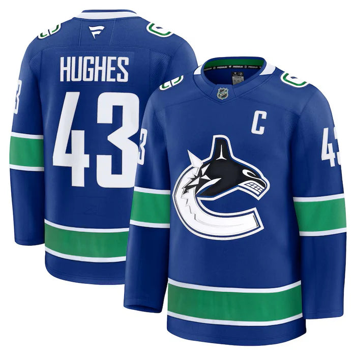 NHL Vancouver Canucks Quinn Hughes Fanatics Premium Jersey (Sale)