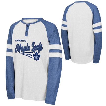 NHL Toronto Maple Leafs Youth Long Sleeve Henley Tee