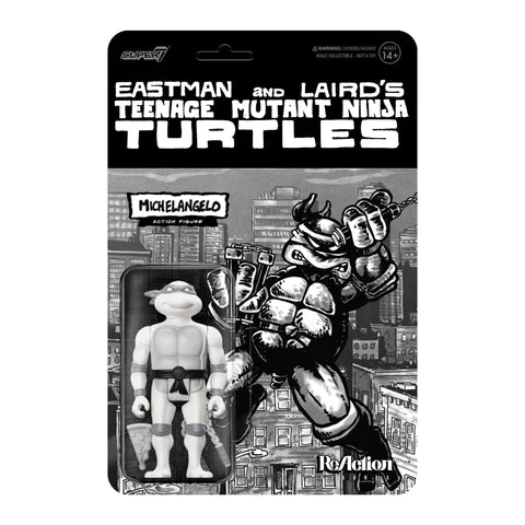 Michelangelo Teenage Mutant Ninja Turtles 3.75” Action Figure (Greyscale) - Super7 Reaction