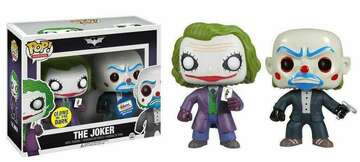 Funko POP The Joker GITD Gemini Collectibles Exclusive 2 PK Bank Robber Heath Ledger