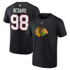 NHL Chicago Blackhawks Fanatics C Bedard #98 Name & Number Tee (black)