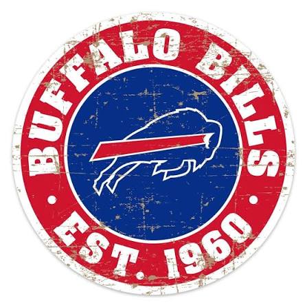 Buffalo Bills 22" Round PVC Logo Sign - Distressed