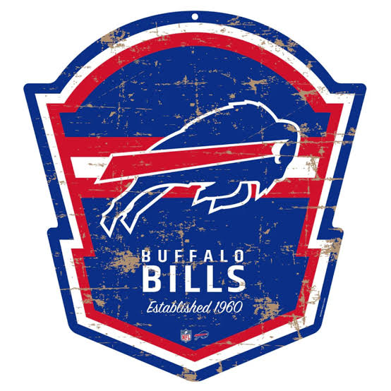 Buffalo Bills 22" Shield PVC Logo Sign - Distressed