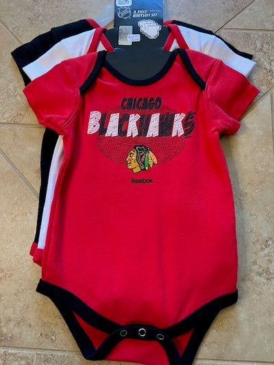 NHL Chicago Blackhawks Infant Reebok 3pc Bodysuit Set