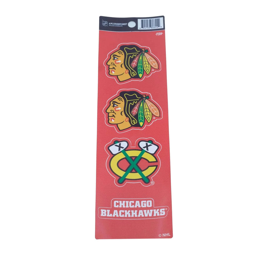 NHL Chicago Blackhawks 4 piece Sticker Sheet