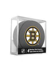 NHL Boston Bruins Hockey Puck Coasters in Cube