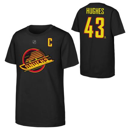 NHL Vancouver Canucks Youth "Hughes" Name & Number Tee